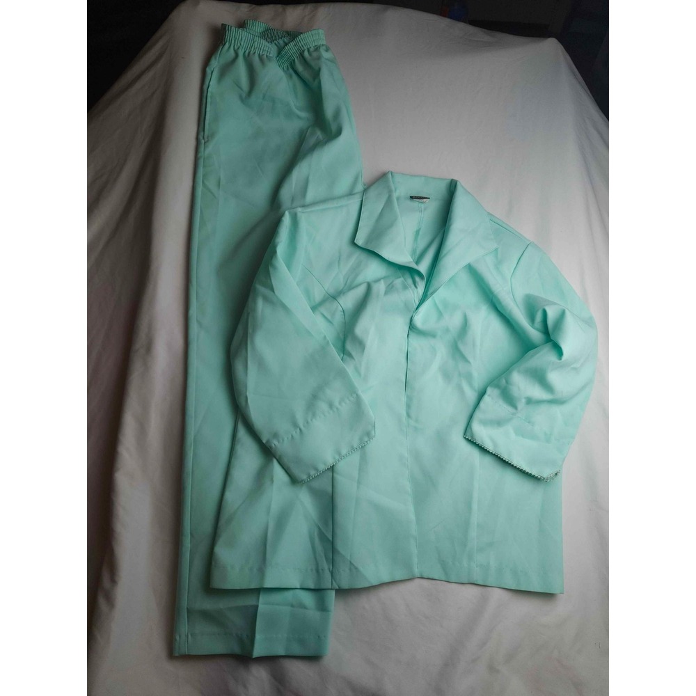 Salon Studio‎ by Haband Mint Green 3 Piece Pant Set Blazer Trousers Size XLA C86